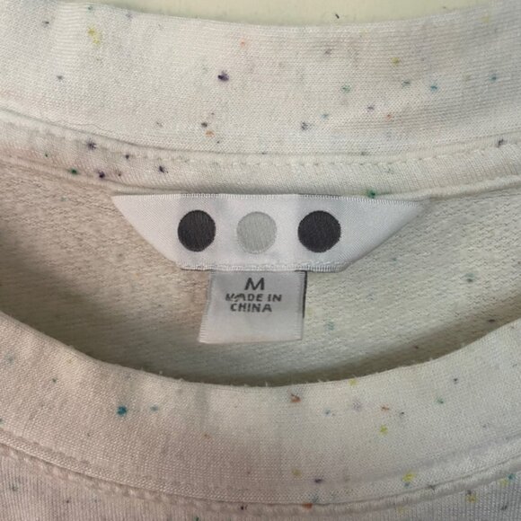 Three Dots White Speckled Long Sleeve Shirt Size Medium - Picture 2 of 5